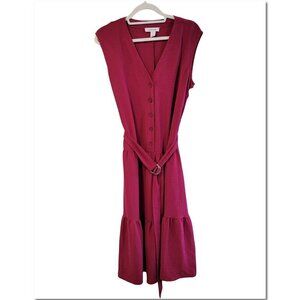 Liz Claiborne Midi Dress Madrid Rose Red NWT Retail $69